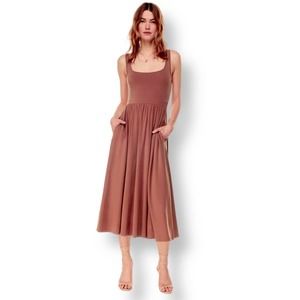 Aritzia Wilfred Market Midi Dress Square-neck Midi Tank Dress Size M